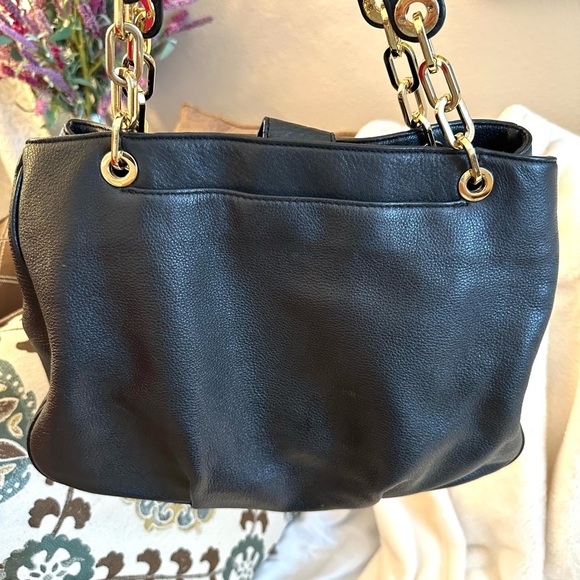 Michael Kors Black Shoulder Bag with Gold Accents - Picture 4 of 8